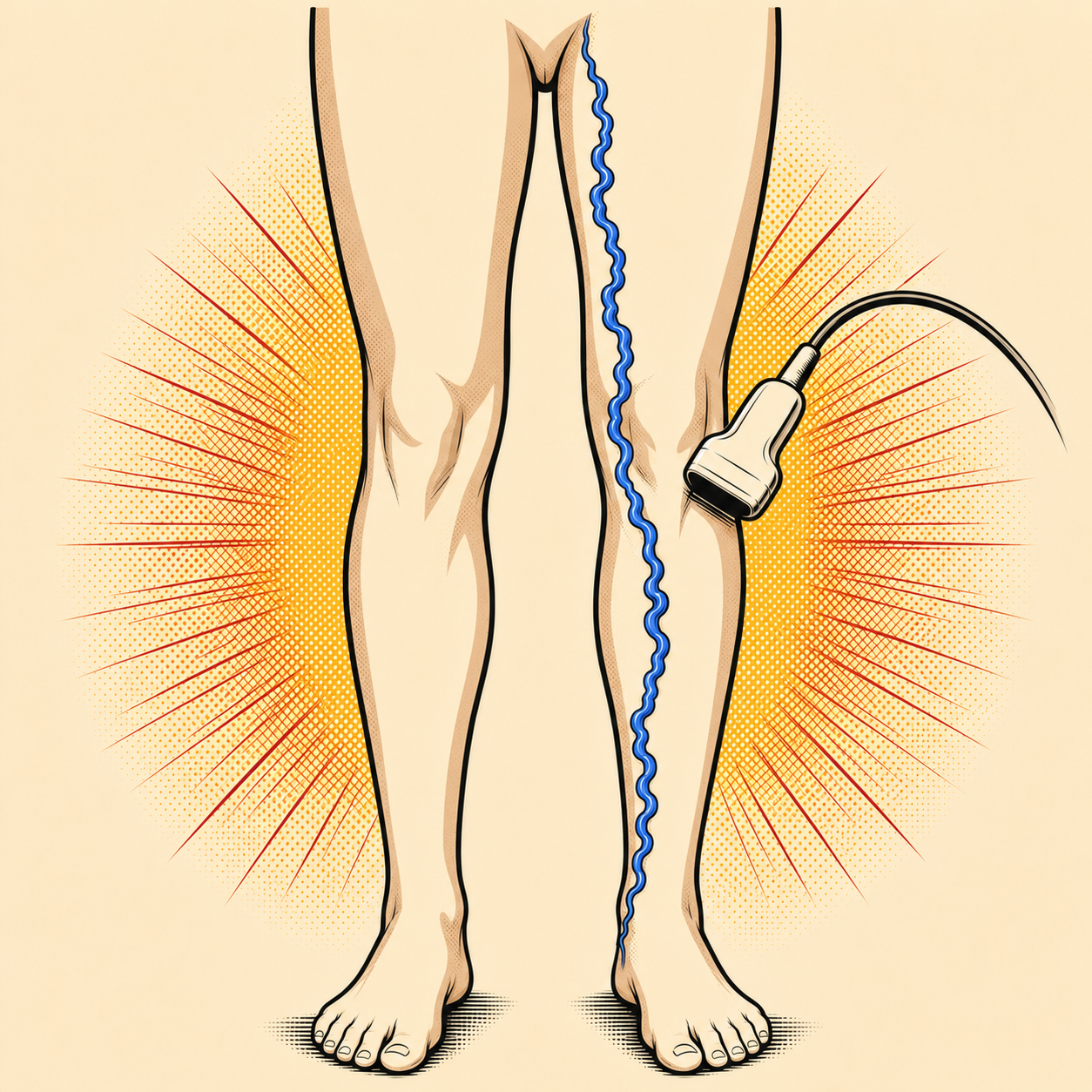 Minimally invasive varicose vein treatment illustration